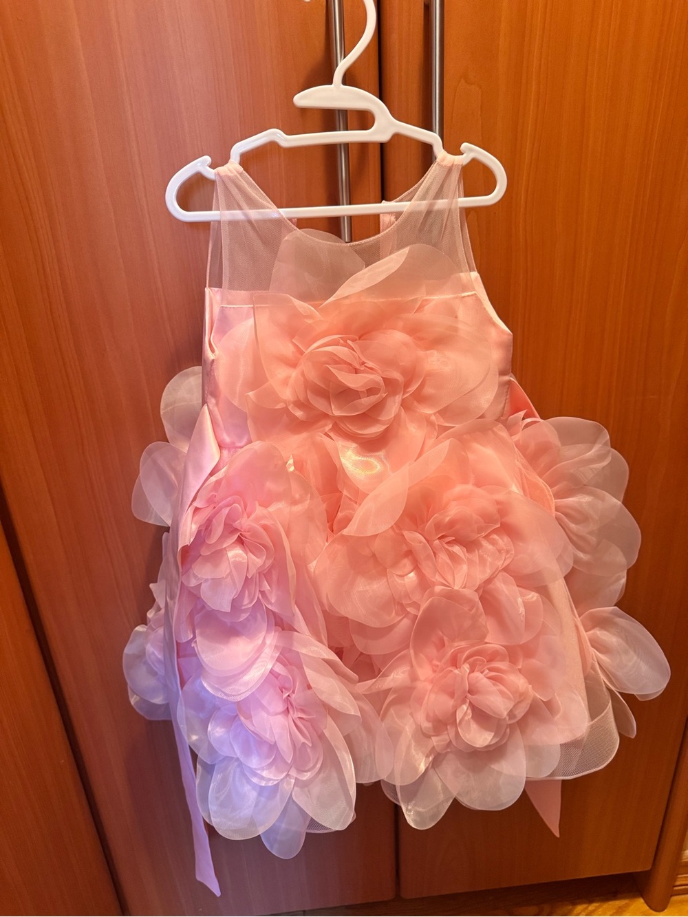 Tulleen Girls Pink Floral Tulle Party Dress